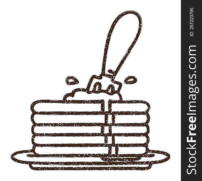 Pancake Stack Charcoal Drawing