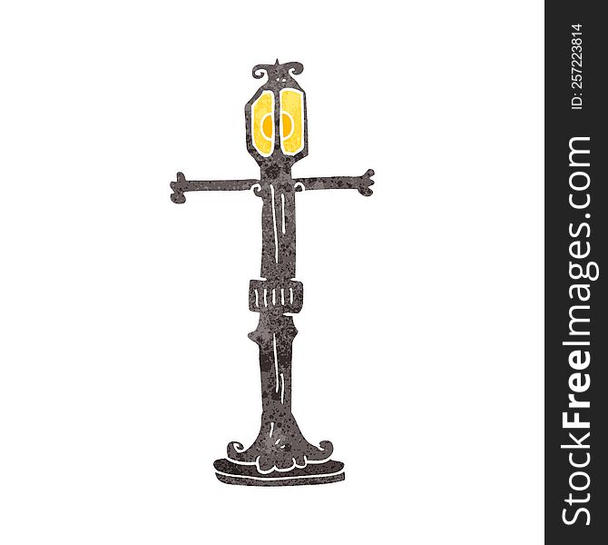 freehand retro cartoon street lamp