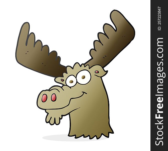 freehand drawn cartoon moose