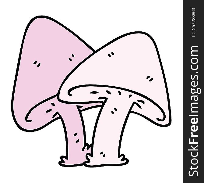 hand drawn quirky cartoon mushrooms. hand drawn quirky cartoon mushrooms