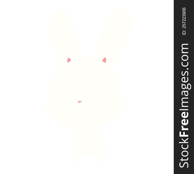 Curious Bunny Flat Color Style Cartoon