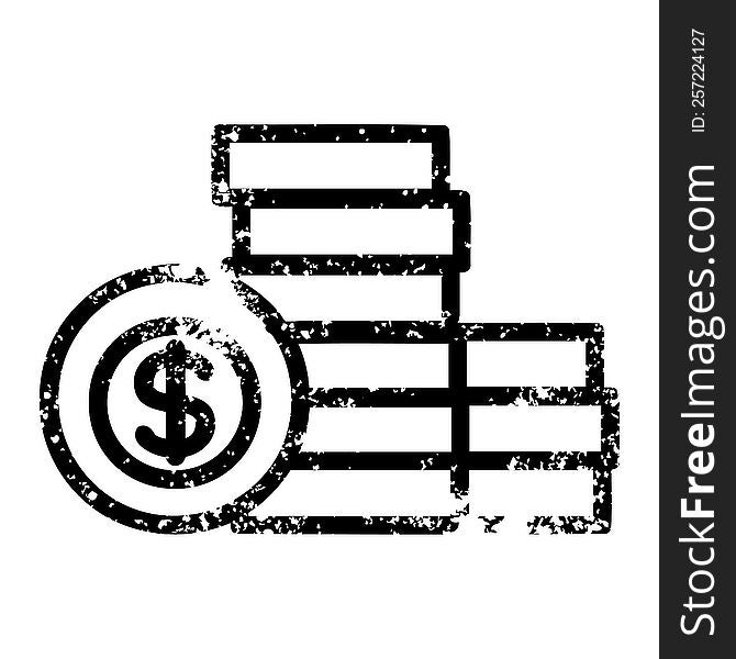 Stacked Money Distressed Icon