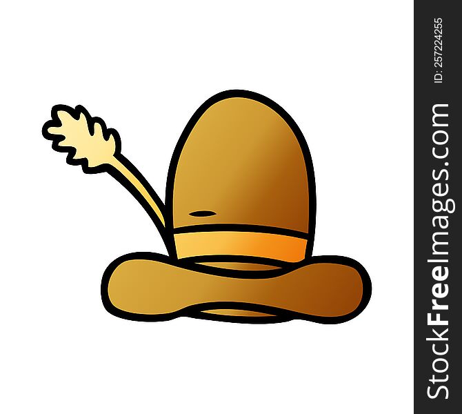 hand drawn gradient cartoon doodle of a farmers hat