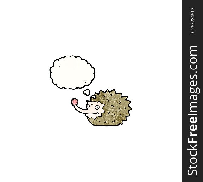 Funny Cartoon Hedgehog With Thought Bubble