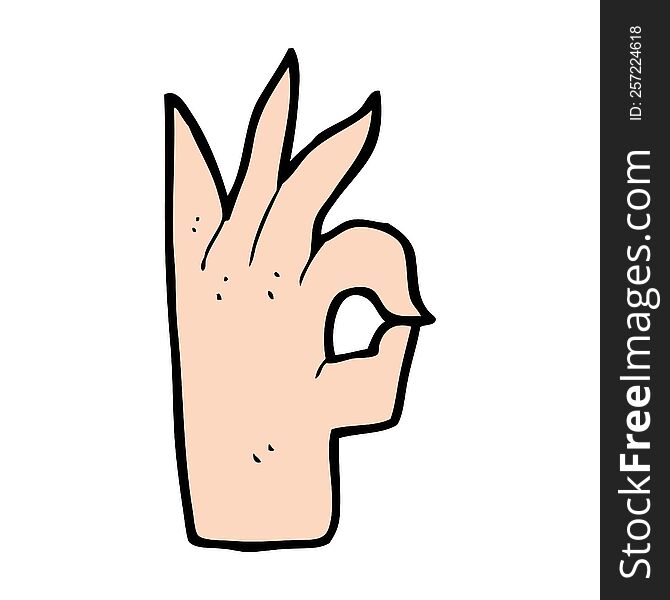 cartoon okay hand gesture