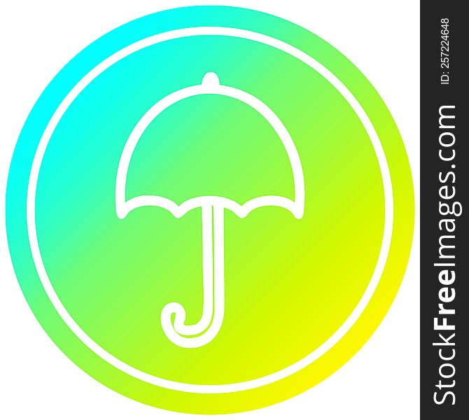 Open Umbrella Circular In Cold Gradient Spectrum