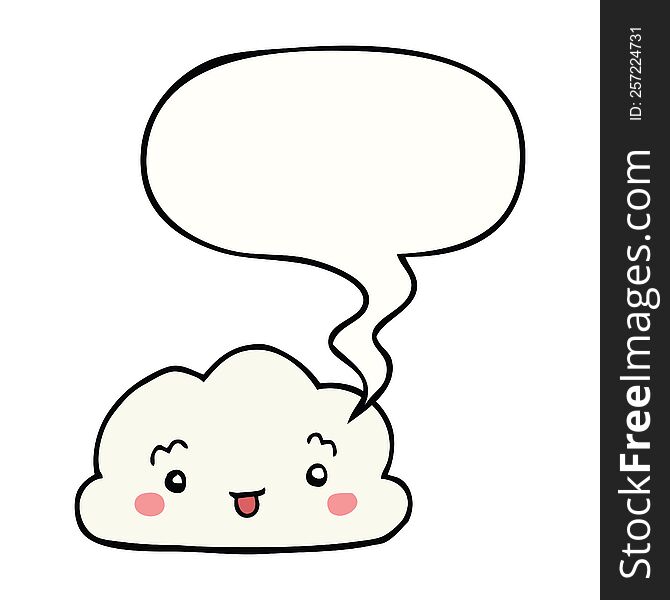Cartoon Cloud And Speech Bubble