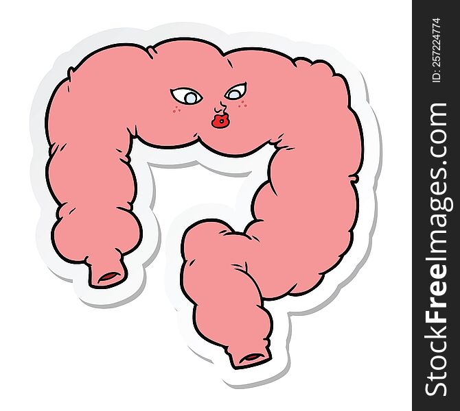 sticker of a cartoon colon