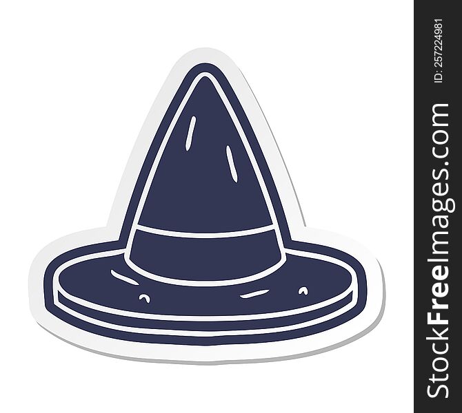 cartoon sticker of a witches hat