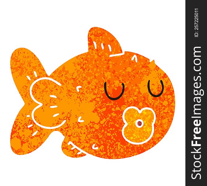 Quirky Retro Illustration Style Cartoon Fish