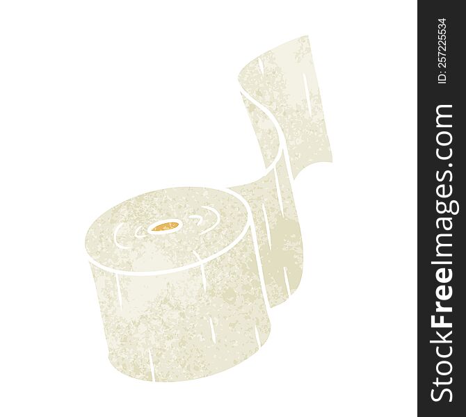 Retro Cartoon Doodle Of A Toilet Roll