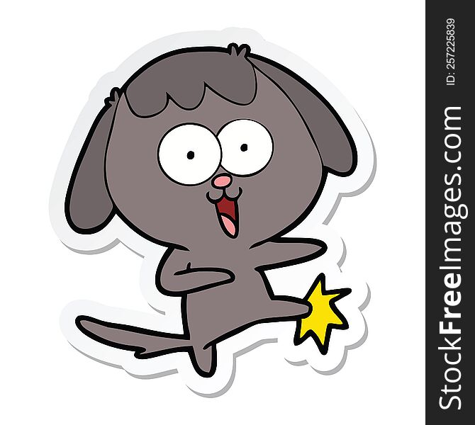 Sticker Of A Cute Cartoon Dog