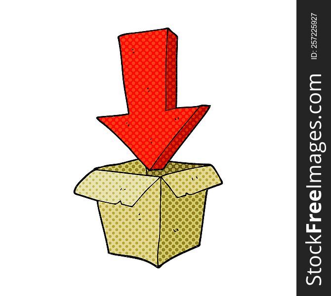 Cartoon Empty Box With Arrow