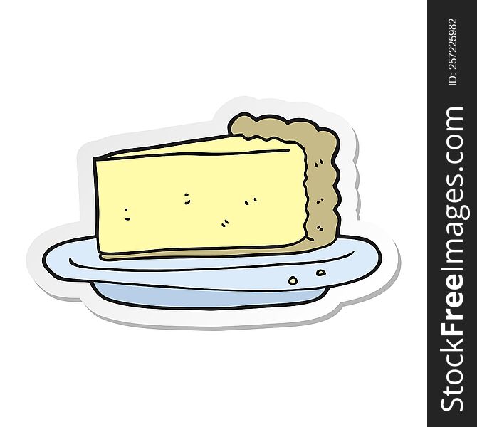 Sticker Of A Cartoon Cheesecake