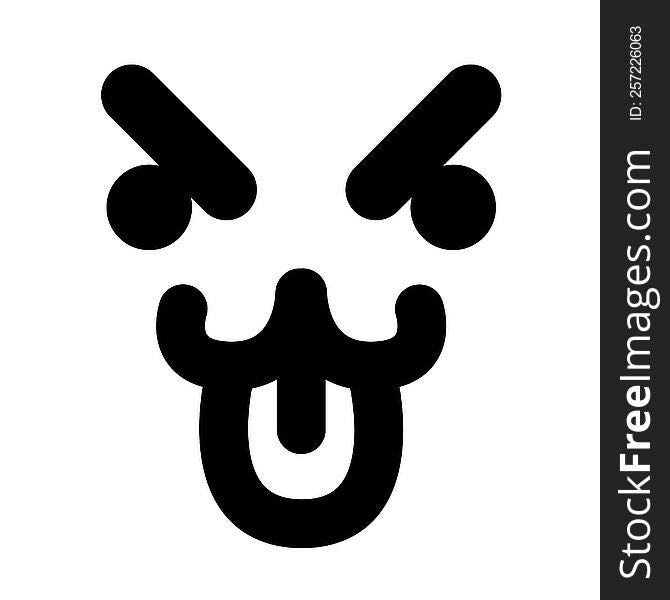 Simple Mean Cat Face Icon