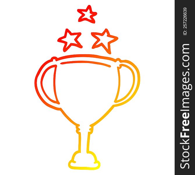 warm gradient line drawing of a cartoon sports trophy