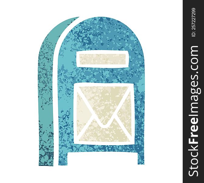 retro illustration style cartoon of a mail box