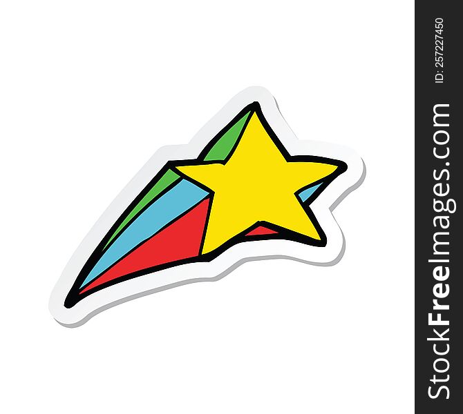Sticker Of A Shooting Star Decorative Cartoon