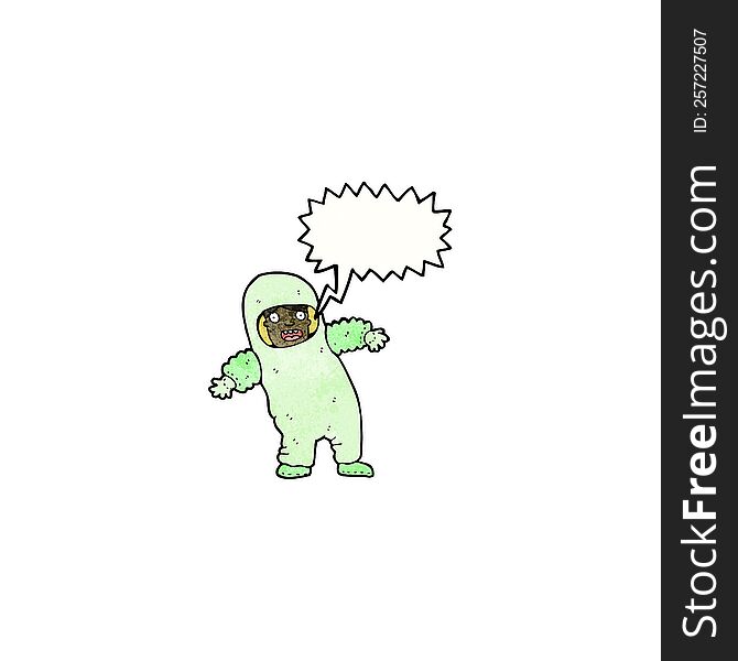 Cartoon Man In Radiation Suit