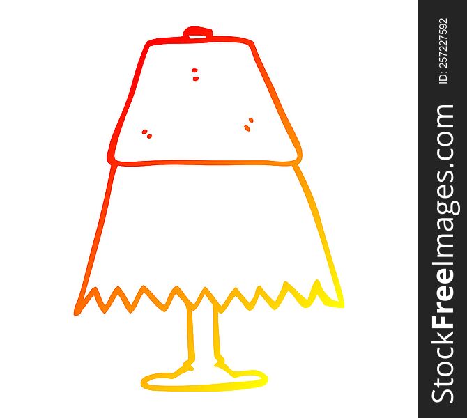 warm gradient line drawing of a cartoon table lamp