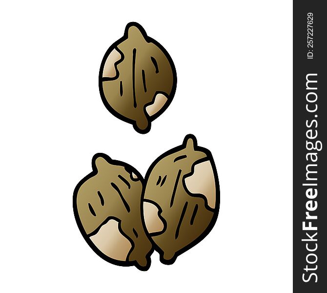 cartoon doodle nuts in shells