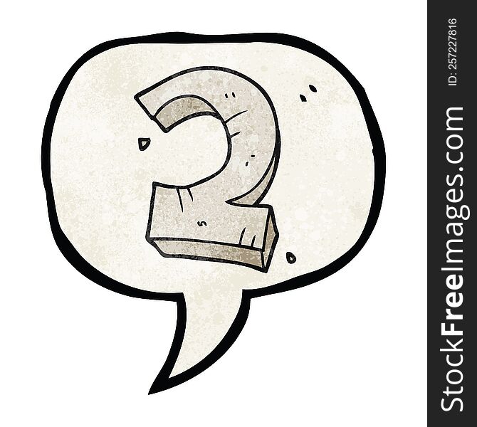 Speech Bubble Textured Cartoon Stone Number Two