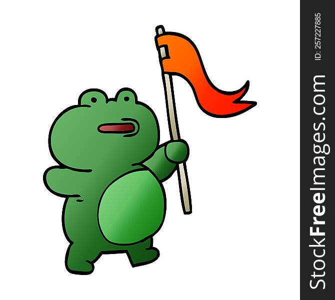 Funny Cartoon Doodle Frog