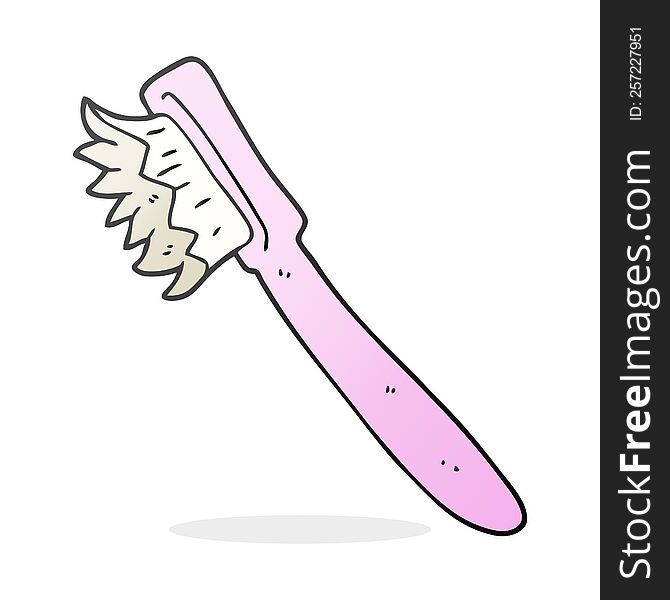 freehand drawn cartoon toothbrush