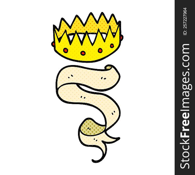 Cartoon Crown And Scroll
