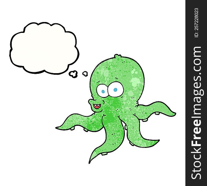 Thought Bubble Textured Cartoon Octopus