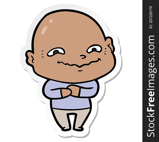 Sticker Of A Cartoon Creepy Guy