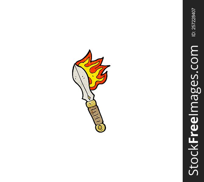 Flaming Magic Sword Cartoon