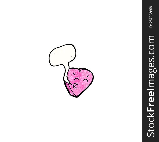 cartoon love heart with speech bubble