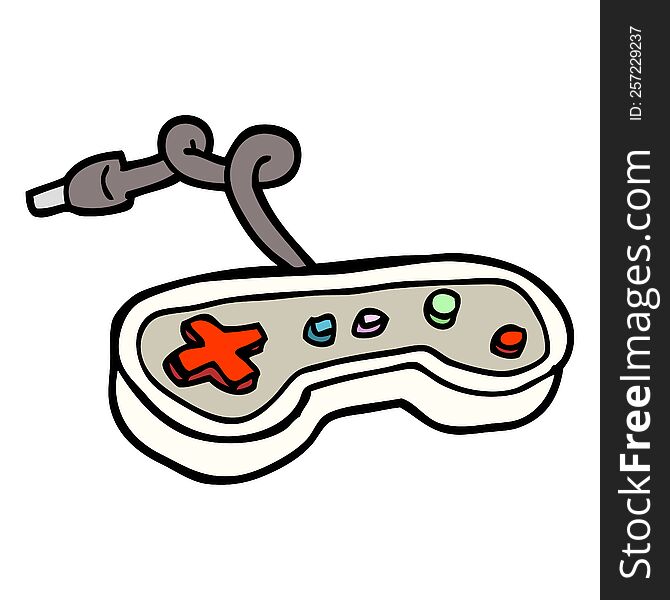 hand drawn doodle style cartoon games controller