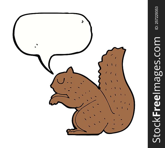 Cartoon Squirrel With Speech Bubble