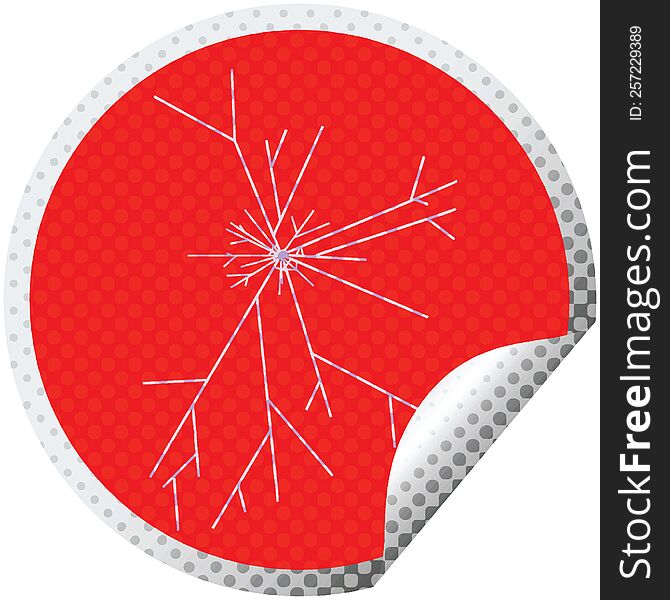 Cracked Screen Graphic Circular Sticker