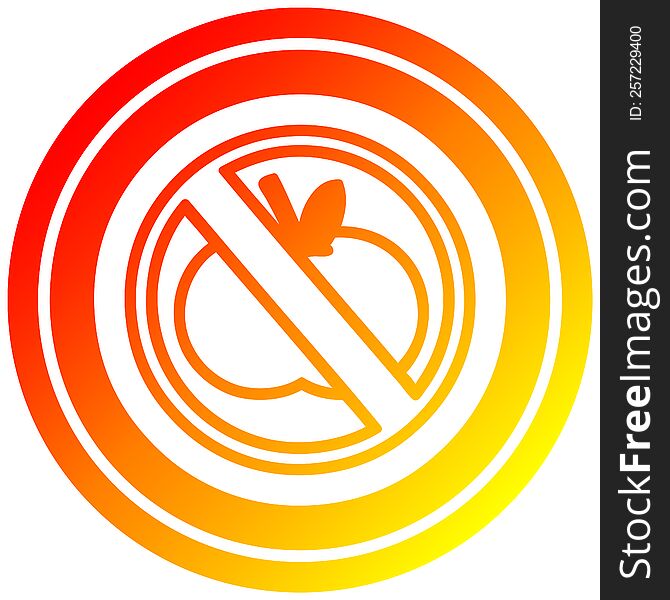 no healthy food circular icon with warm gradient finish. no healthy food circular icon with warm gradient finish