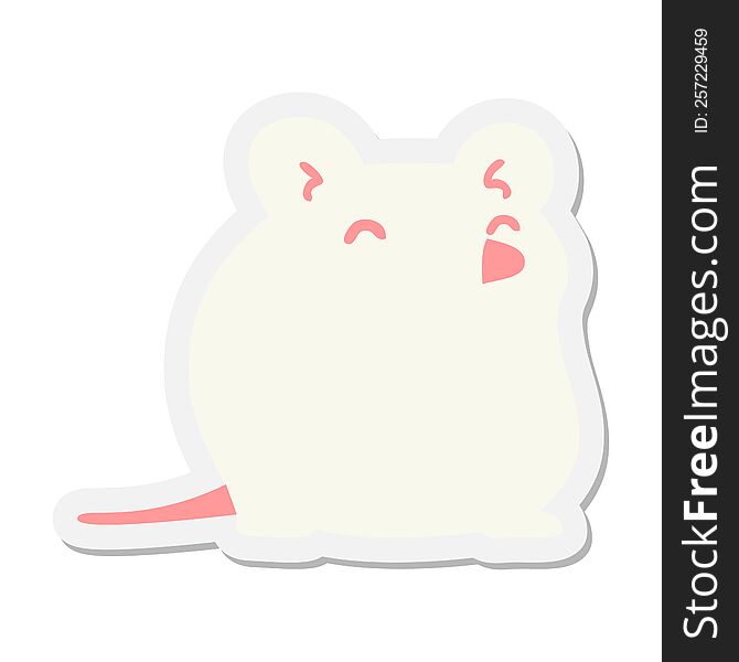 cartoon white mouse sticker