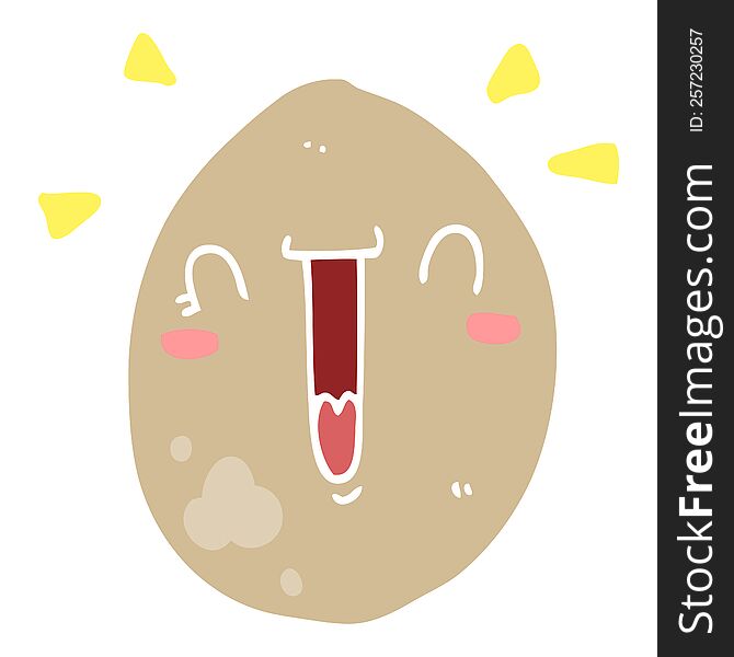 Flat Color Style Cartoon Happy Egg