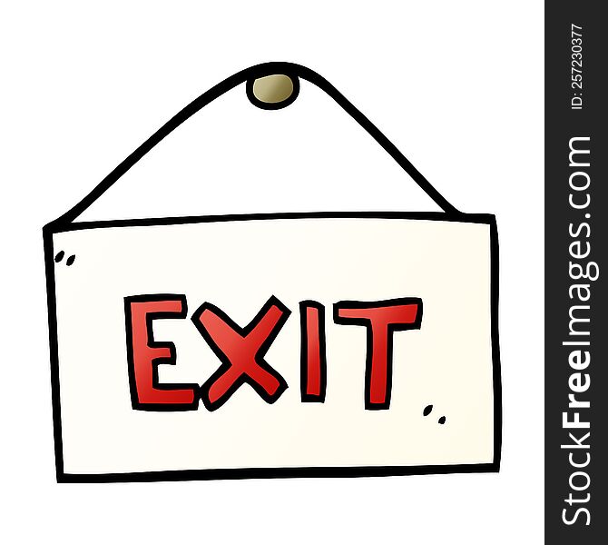 cartoon doodle exit sign