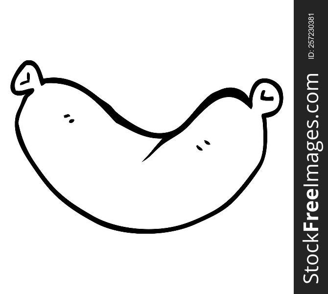 Line Drawing Cartoon Of A Sausage