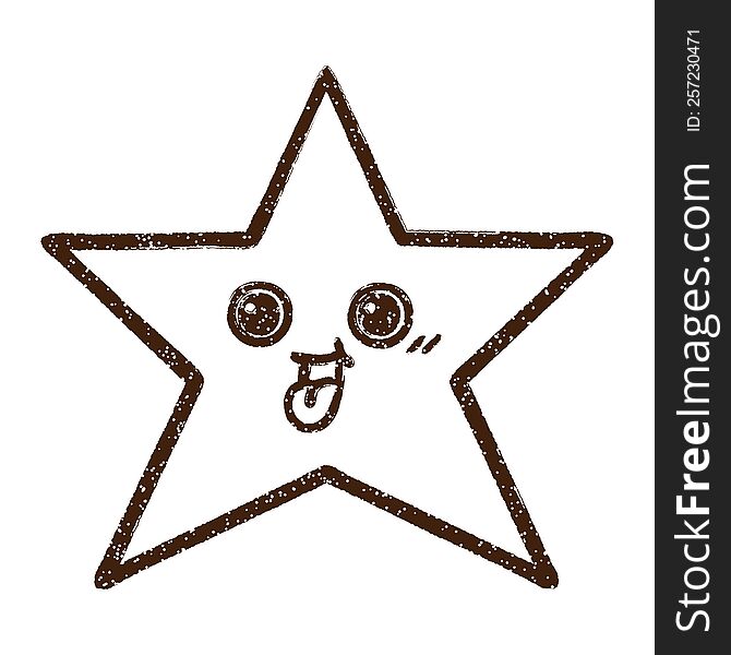 Happy Star Charcoal Drawing