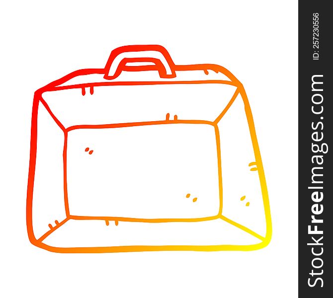 warm gradient line drawing of a cartoon budget briefcase
