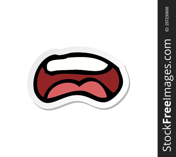 sticker of a cartoon mouth