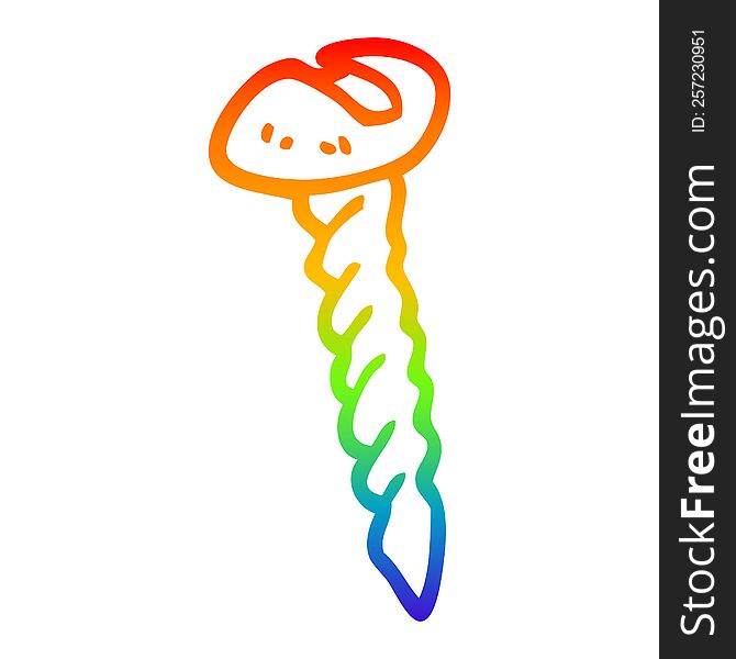 Rainbow Gradient Line Drawing Cartoon Metal Screw