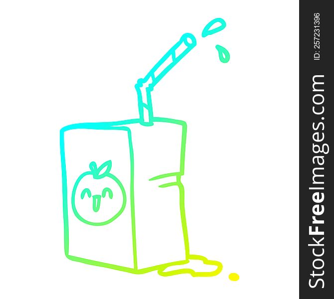 cold gradient line drawing of a apple juice box