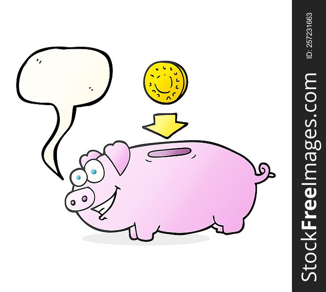 Speech Bubble Cartoon Piggy Bank