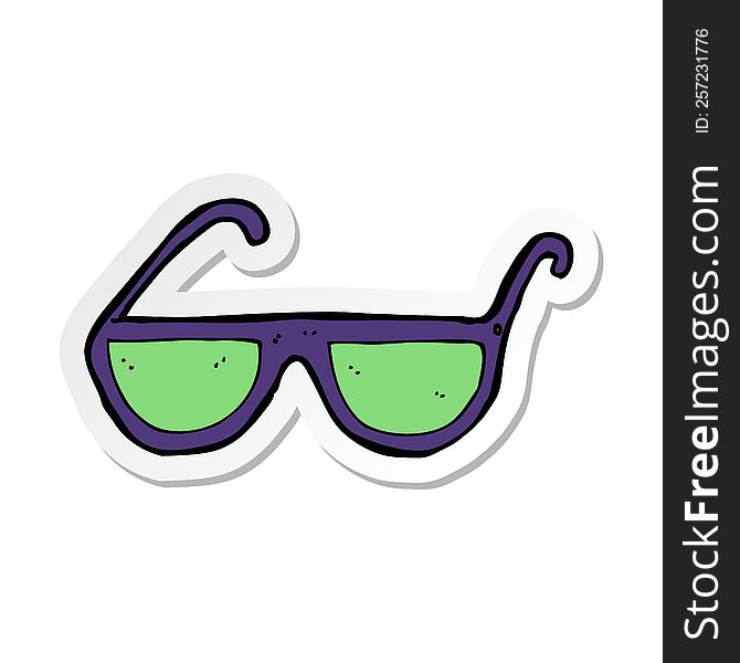 sticker of a cartoon sunglasses