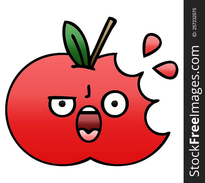gradient shaded cartoon of a red apple