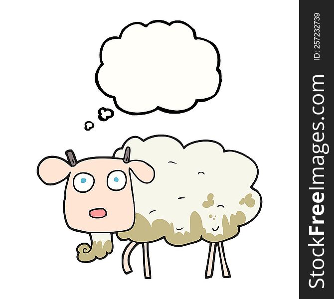 Thought Bubble Cartoon Muddy Goat